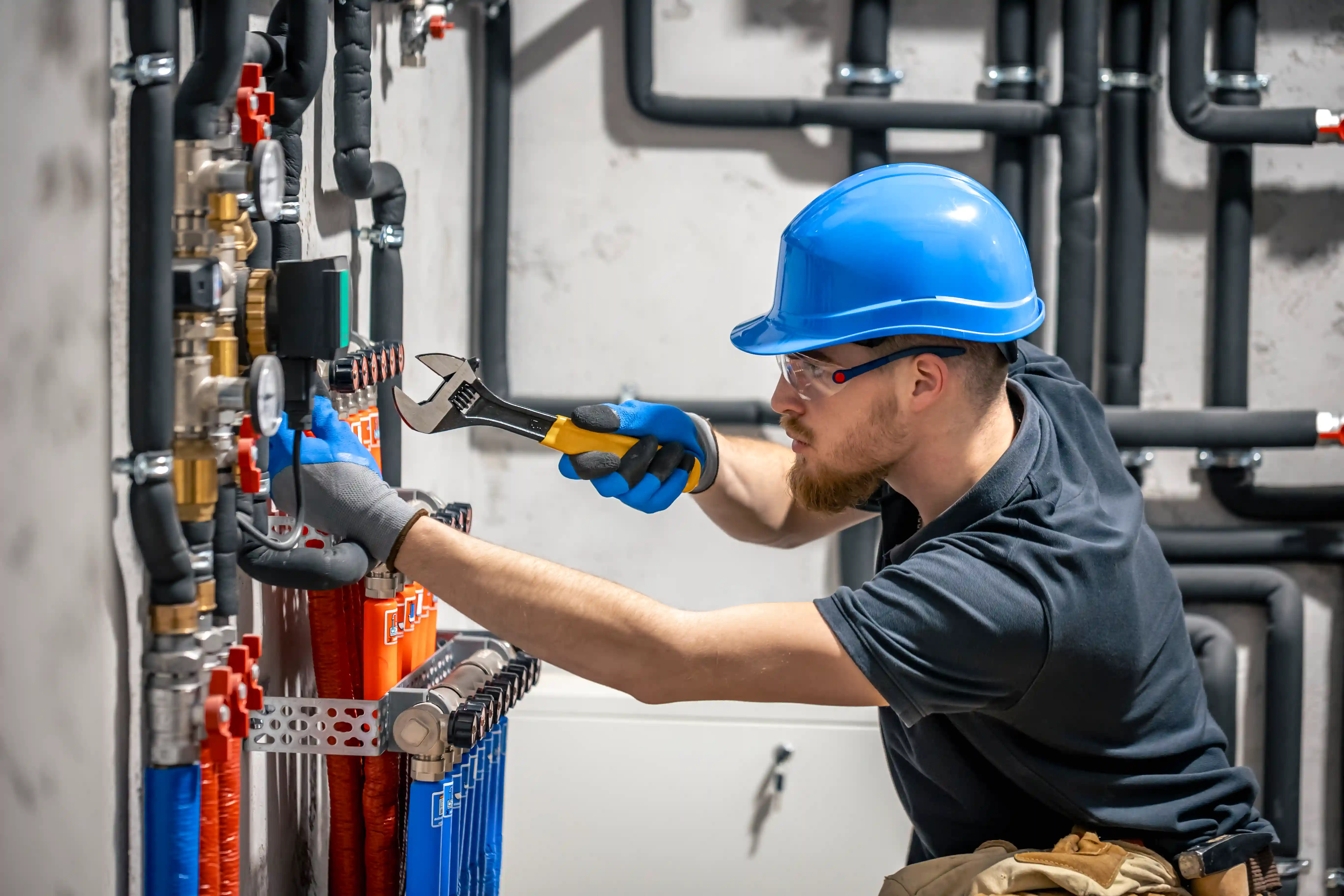 the-plumber-checking-the-heating-system